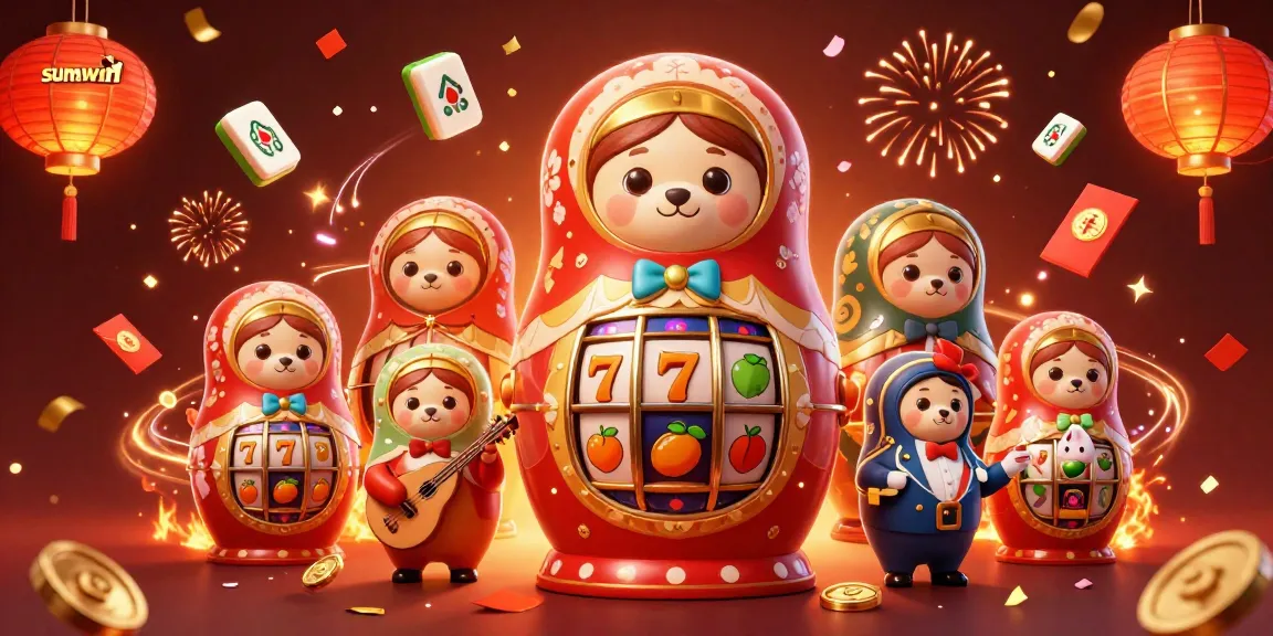 Experience the excitement of sumwin with a vibrant 3D illustration of casino-themed characters and elements.