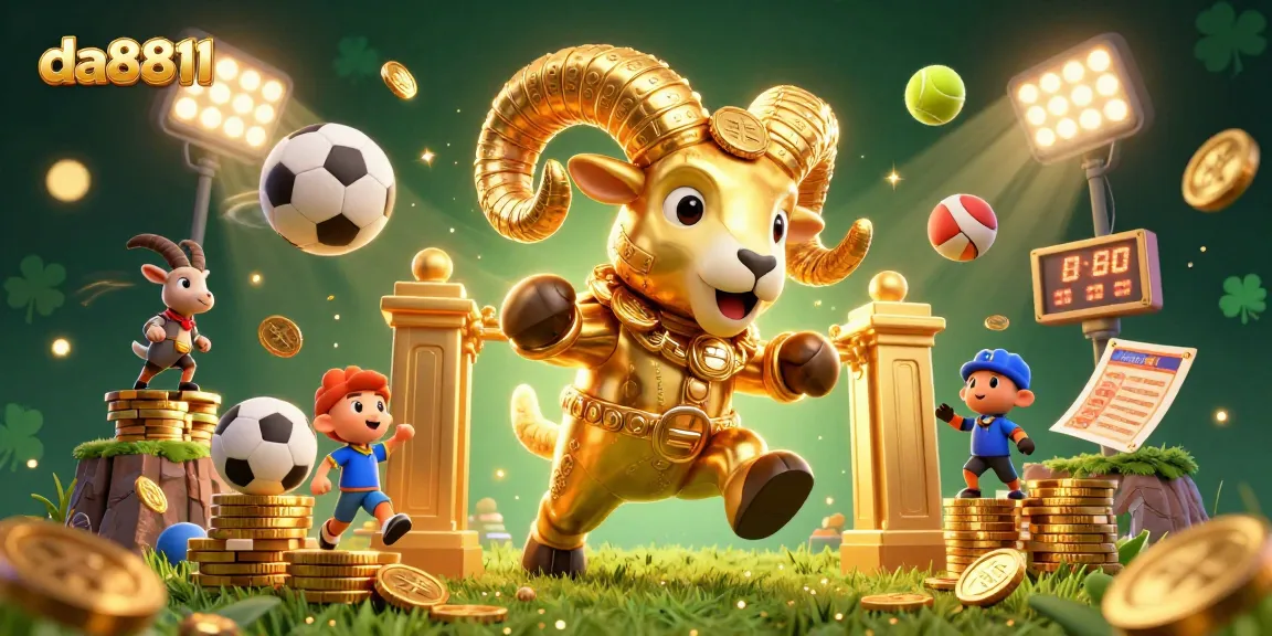 Experience thrilling sports action at da8811, featuring a dynamic and engaging 3D illustration.