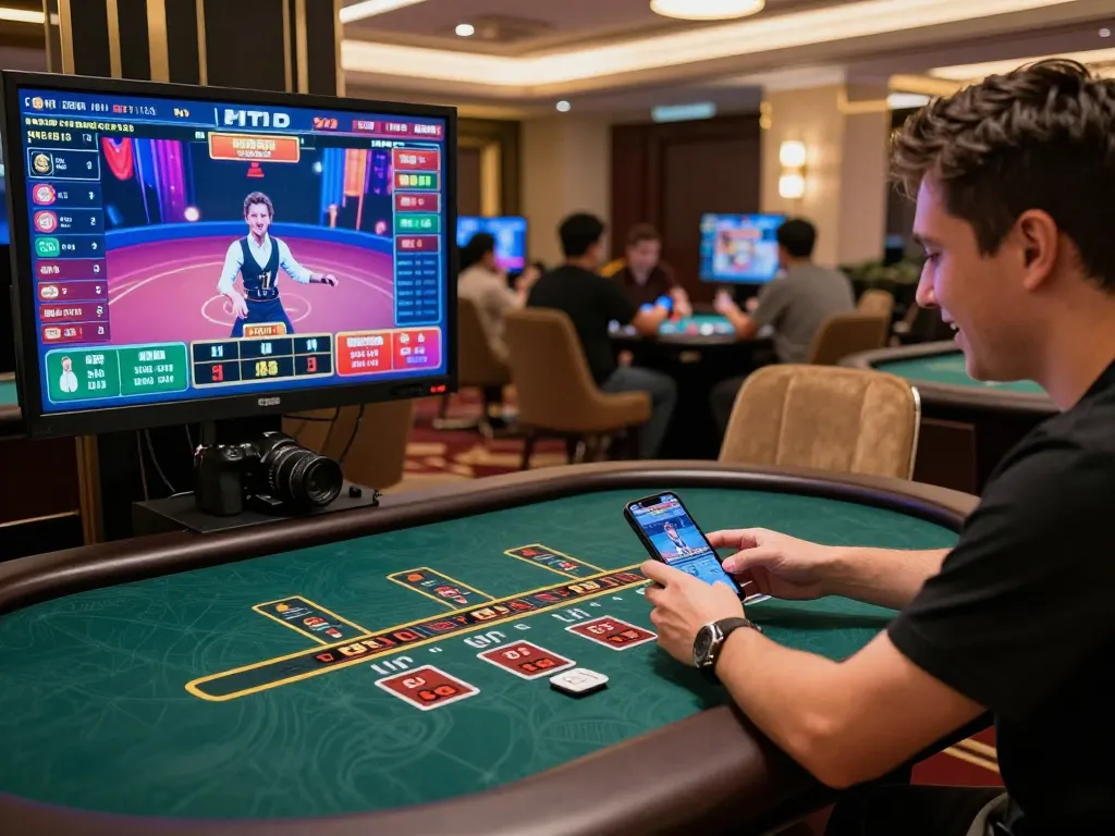 Engaged player enjoying live casino experience on Five88 platform.