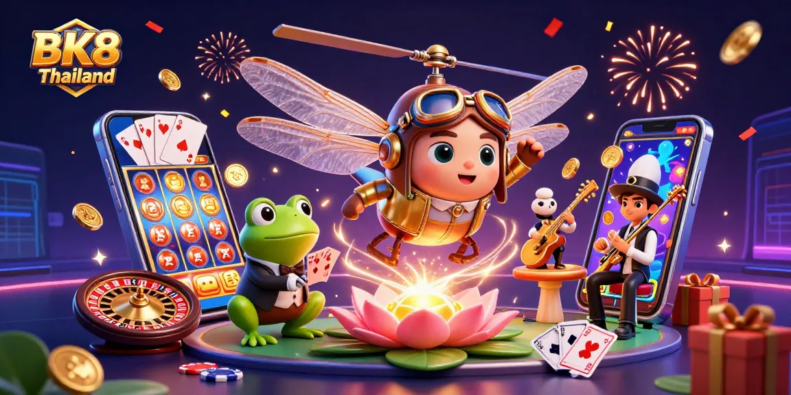 Engage with BK8 Thailand's vibrant gaming world featuring dynamic characters and exciting casino elements.