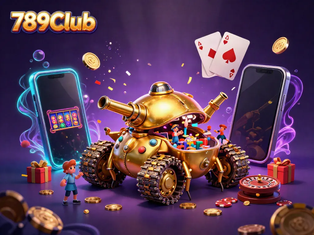 Experience thrilling gaming at 789Club with vibrant 3D casino action and glorious gold details.