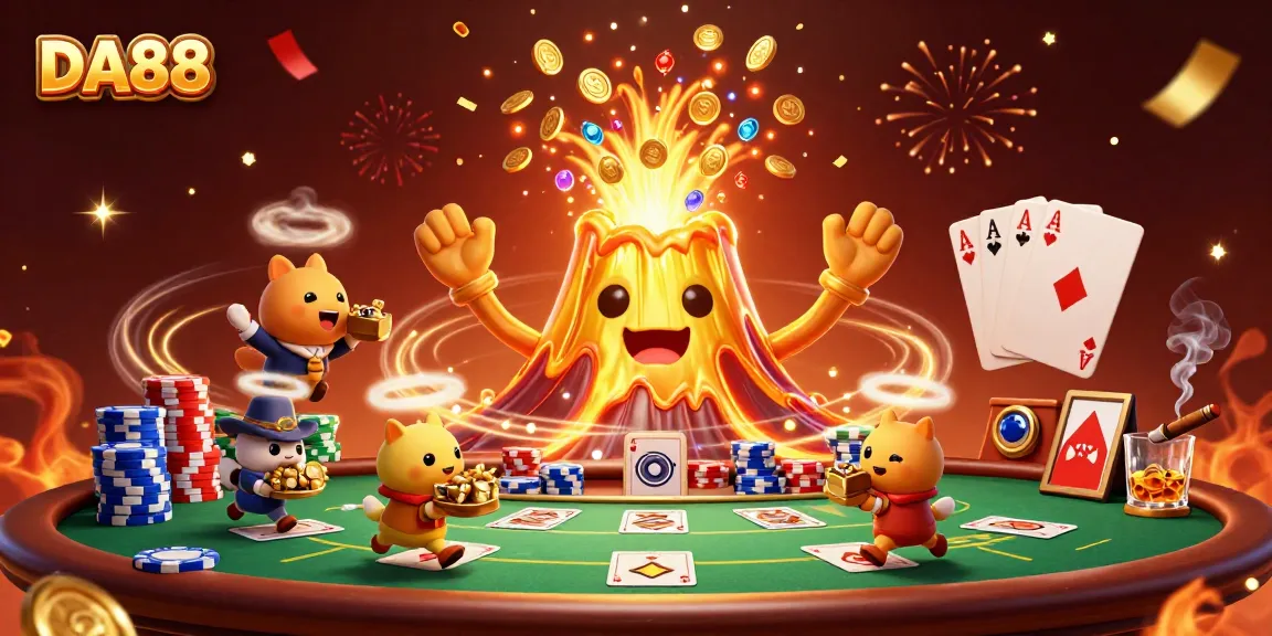 Experience the thrill of DA88 with a vibrant casino scene full of excitement and treasures.