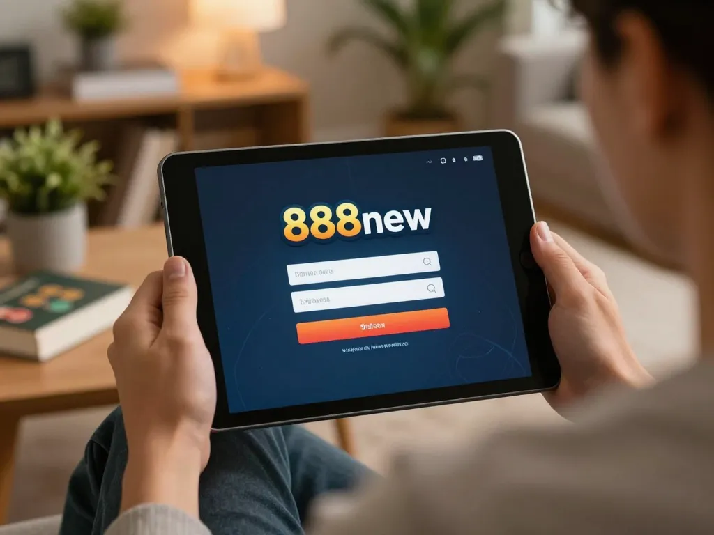 Login to 888new while gaming online in a cozy home setting, enjoying strategic entertainment.