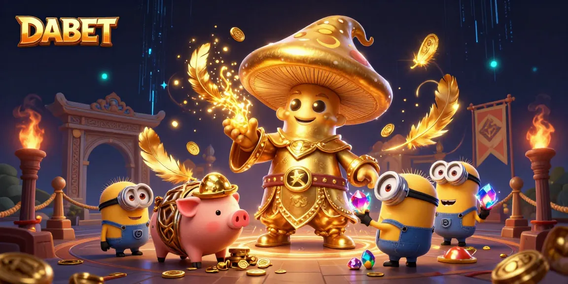 Engage in thrilling gaming adventures with DABET featuring a golden mushroom wizard and treasure-hunting vibes.