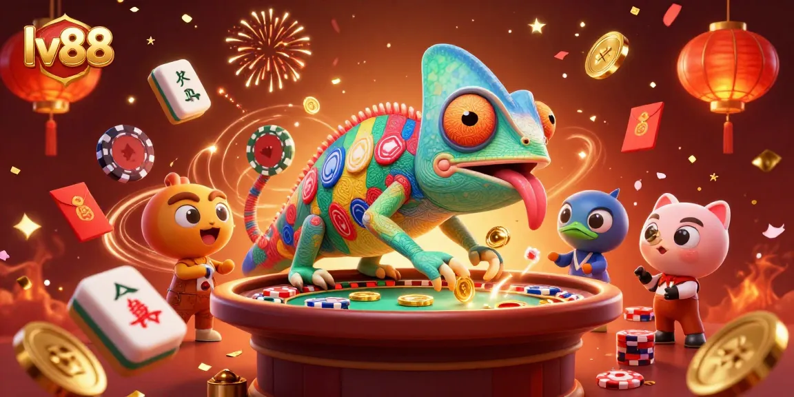 Experience the vibrant energy of lv88 casino with a colorful chameleon owner and dynamic game elements.