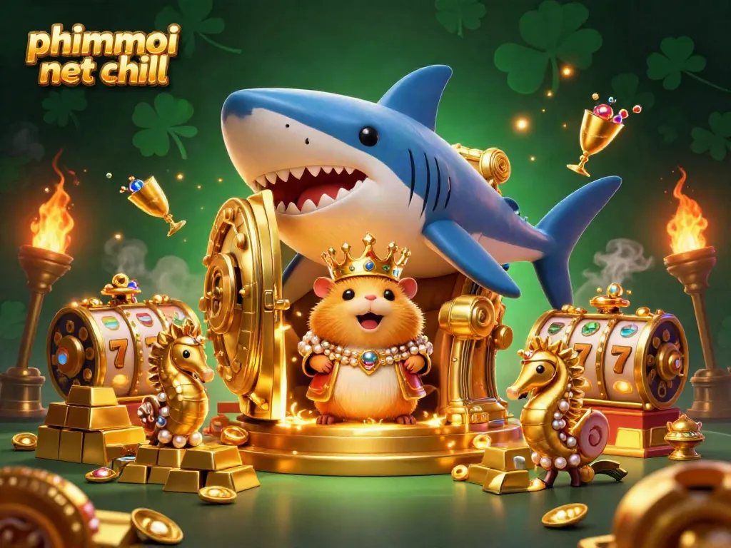 Experience thrilling moments in phimmoi net chill's golden casino realm with a golden hamster king amidst riches.