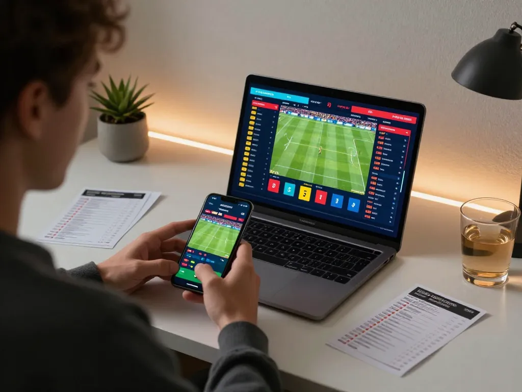 One88me user actively placing sports bets on a laptop while analyzing odds
