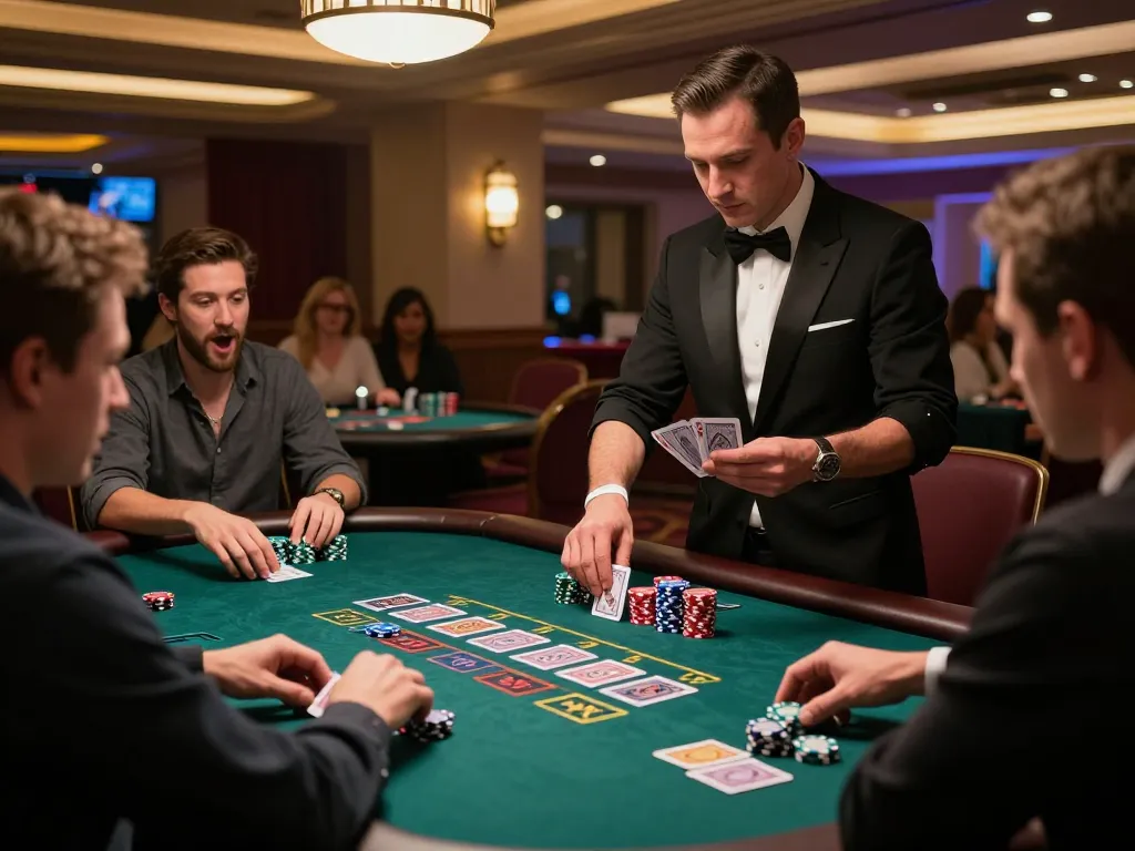 Players strategizing at the blackjack table, enjoying the excitement of Trang chủ 888new casino.