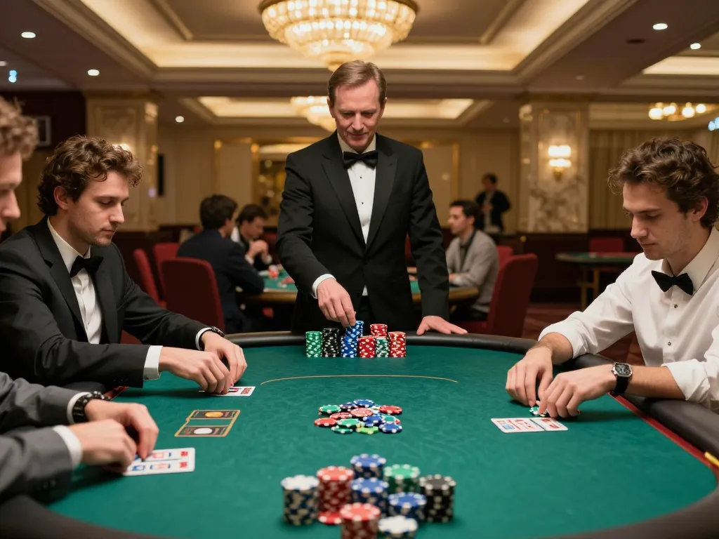 Players strategizing at a poker table, showcasing the excitement of Uk88's gaming experience.