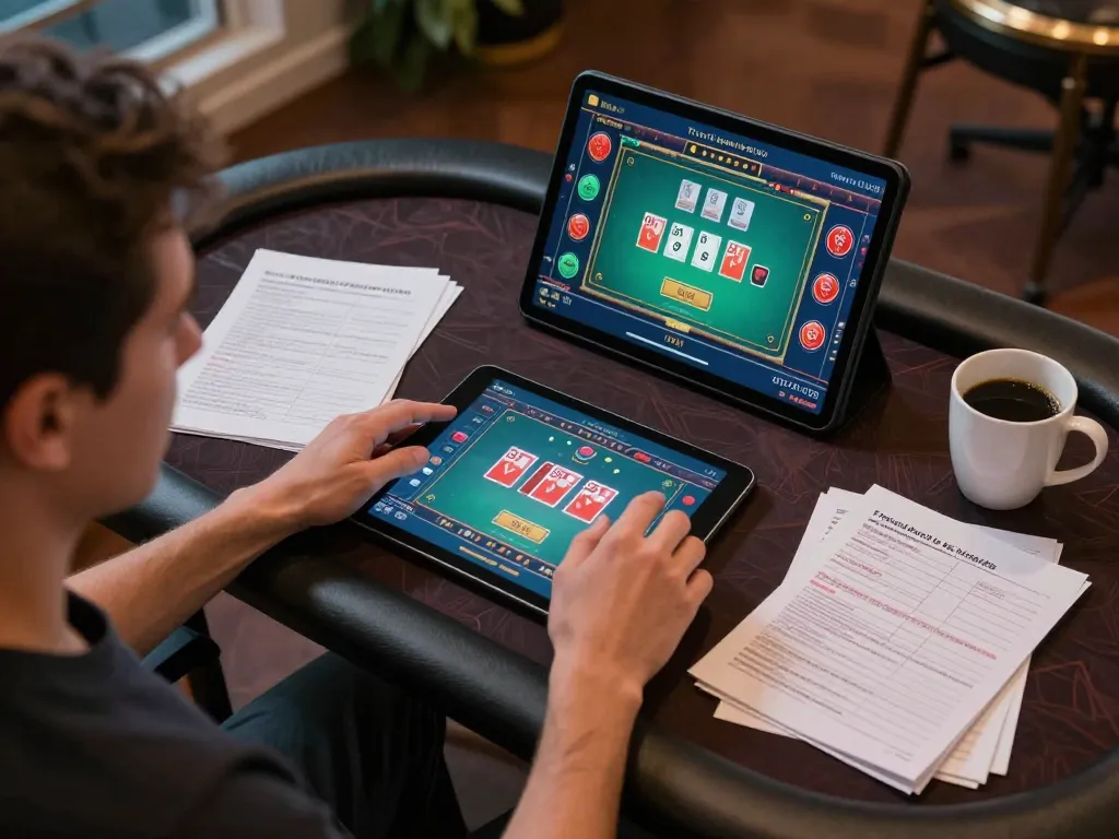 Engaging in strategic online gambling at home using the o8 platform.
