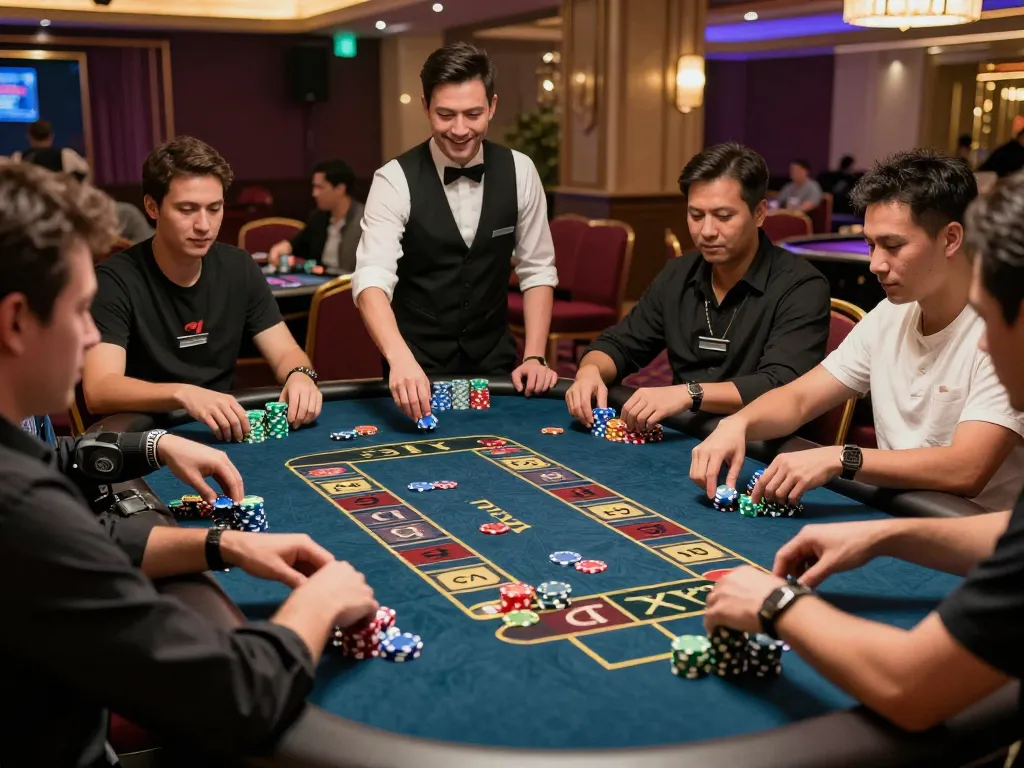 Engaged players at a TG88 Tài Xỉu table place bets, anticipating wins.
