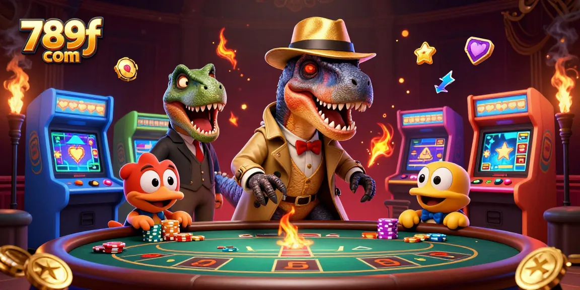 Bet on the excitement with 789f com as a velociraptor counts cards at the blackjack table.