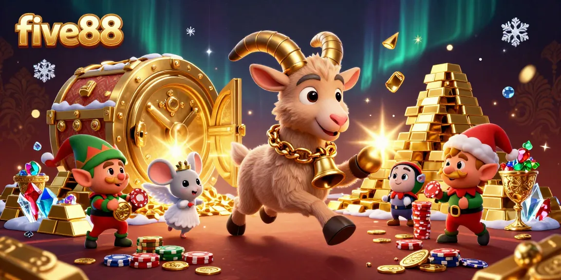 Experience the excitement at five88 as Krampus and mischievous elves create chaos in a vibrant casino.