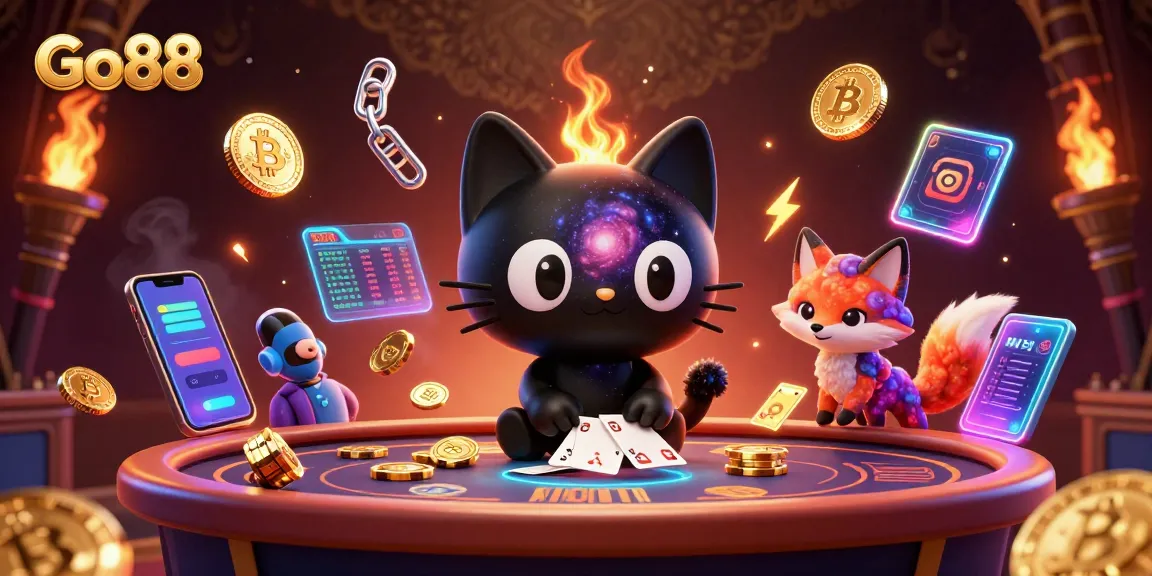 Engage with Go88's cosmic casino experience featuring fun 3D characters and vibrant gameplay elements.