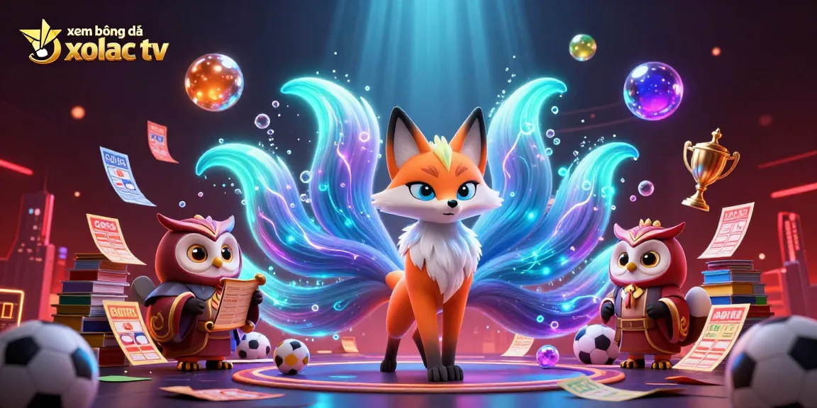 Xem bóng đá xoilac tv showcases sports betting elements with dynamic characters creating excitement.