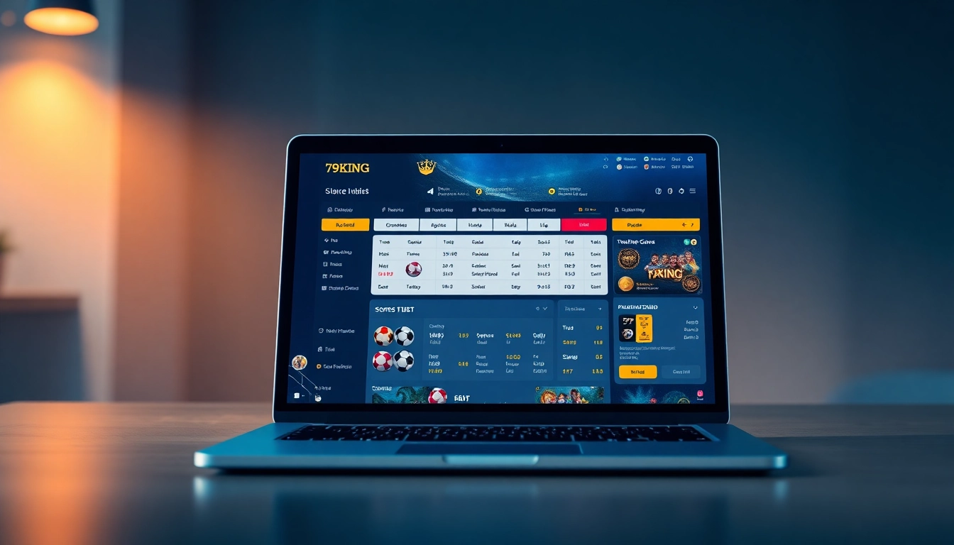 Experience live betting excitement with the 79KING platform interface on a laptop, optimizing online gaming access at https://79kingg.us/.