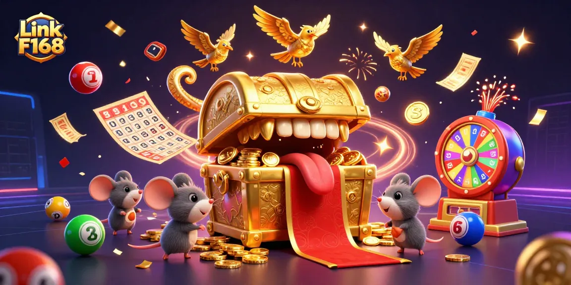 Experience the thrill of Link F168 with vibrant lottery balls, celebrated 3D casino elements, and exciting gaming dynamics.