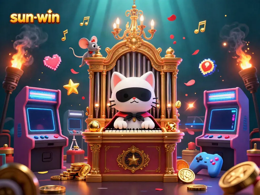 Experience sun-win with dynamic gameplay elements and characters in an ornate casino setting.