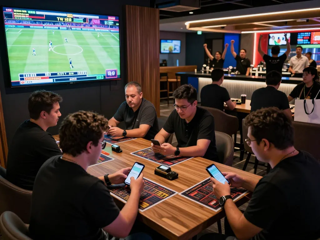 Spectators actively placing bets on tv 88 sports events in an upscale lounge with vibrant atmosphere.