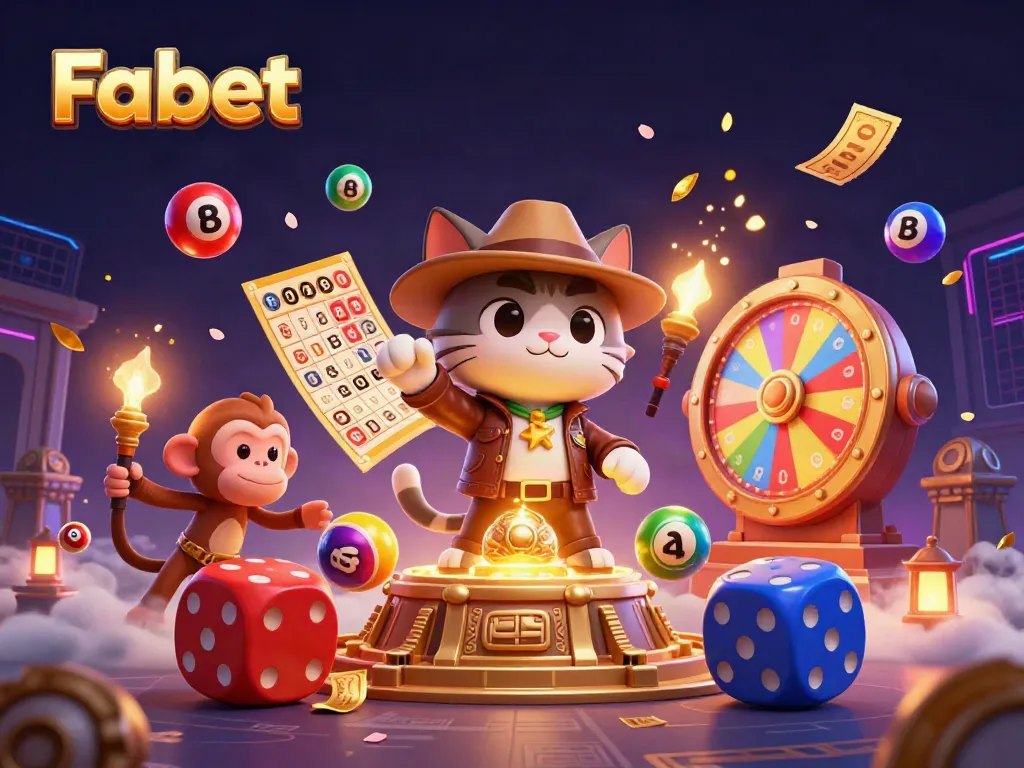 Explore Fabet's vibrant casino experience with a cat archaeologist and a monkey companion finding treasures.