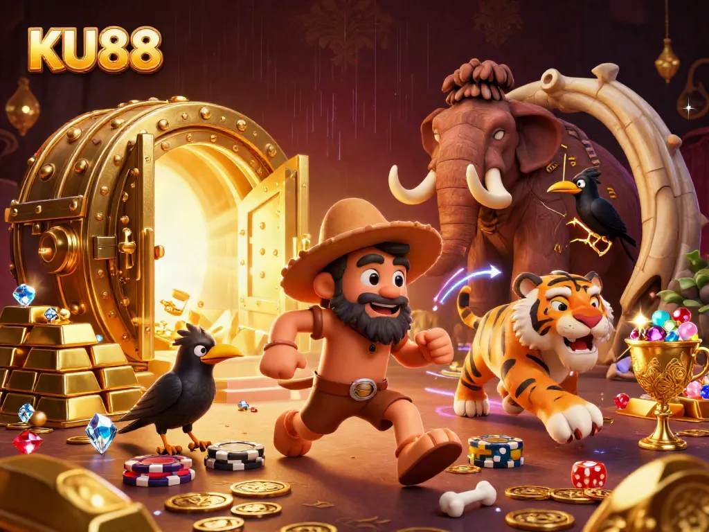 Engage in thrilling games at KU88, where cavemen and tigers manage a vibrant prehistoric casino.