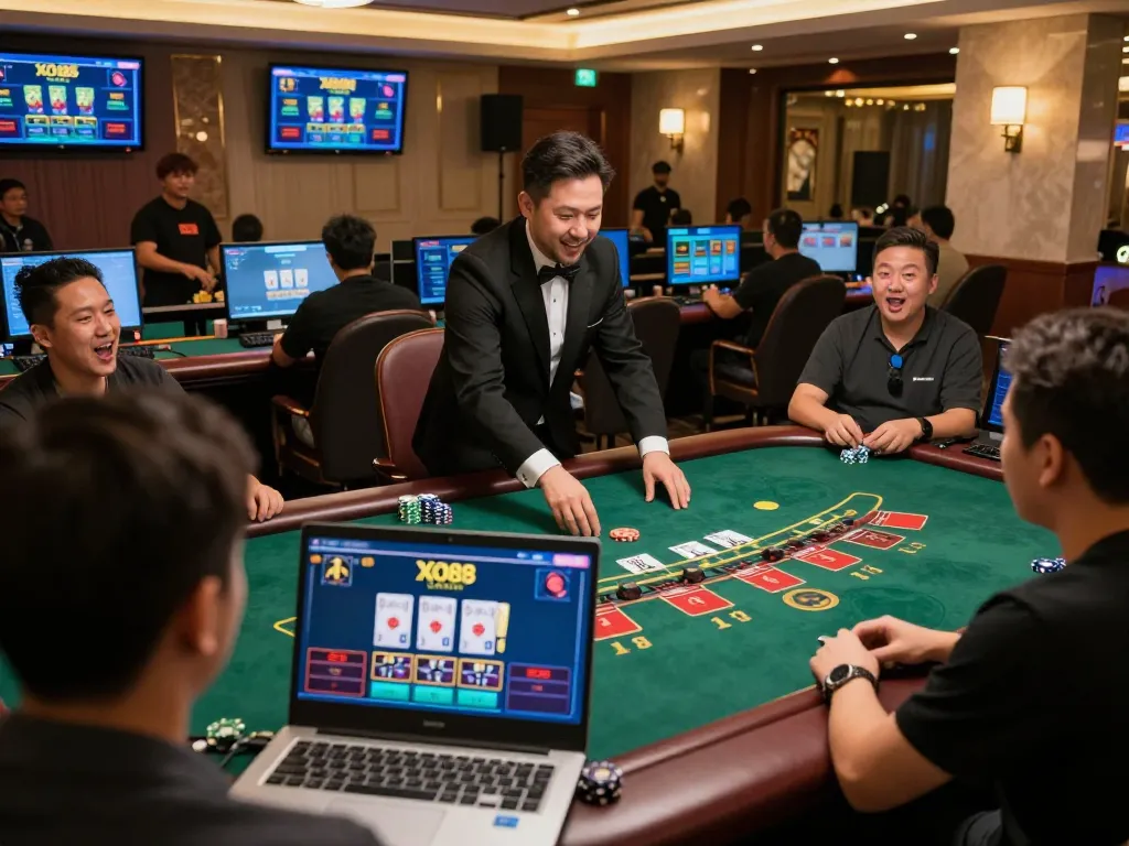 Engaging gameplay at XO88 CASINO where players enjoy live blackjack and betting excitement.