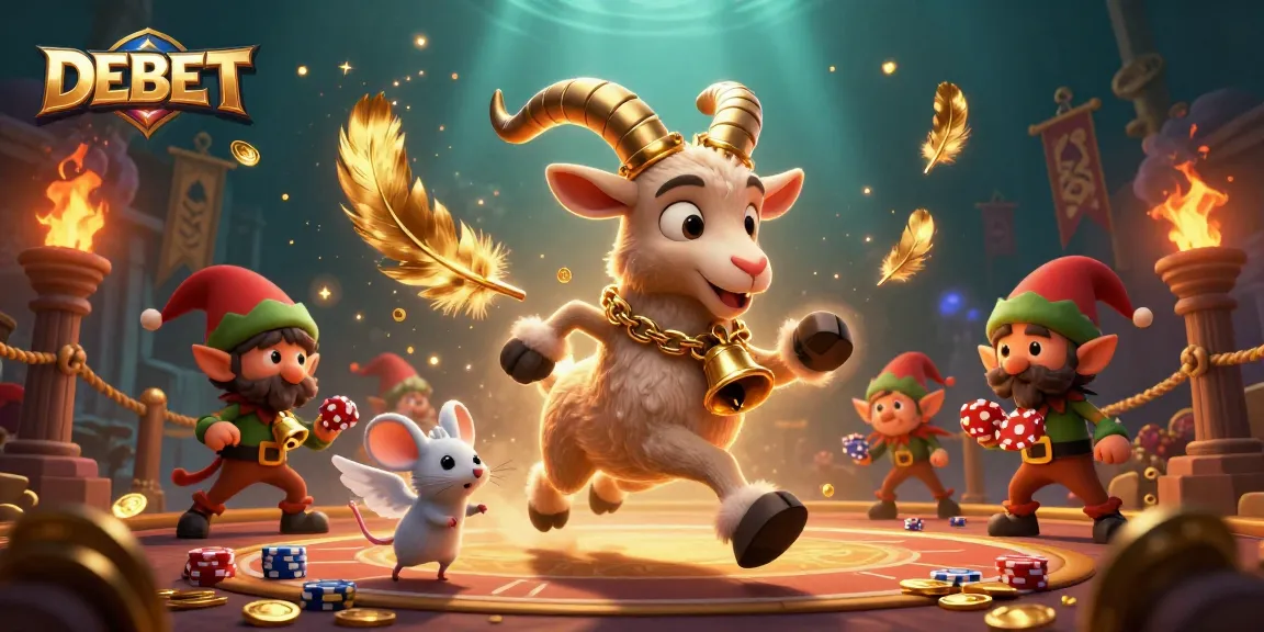 Experience the thrilling atmosphere of DEBET casino with players, creatures, and vibrant action.