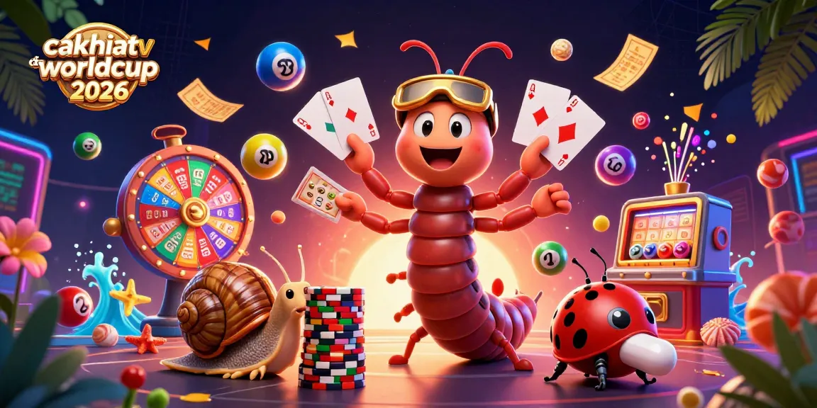 CakhiaTV trực tiếp WorldCup 2026 animated scene featuring vibrant lottery elements and energetic characters.