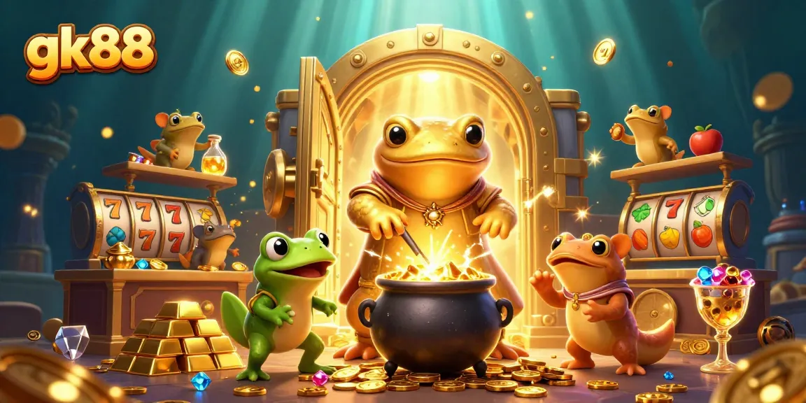 Experience the vibrant world of gk88 casino with dynamic treasures and games in a rich, magical scene.