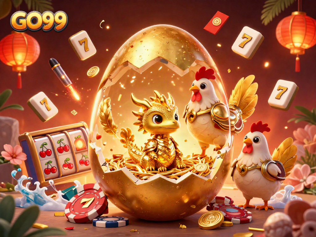 Experience GO99's thrilling casino adventure with golden dragon and vibrant slot machines.