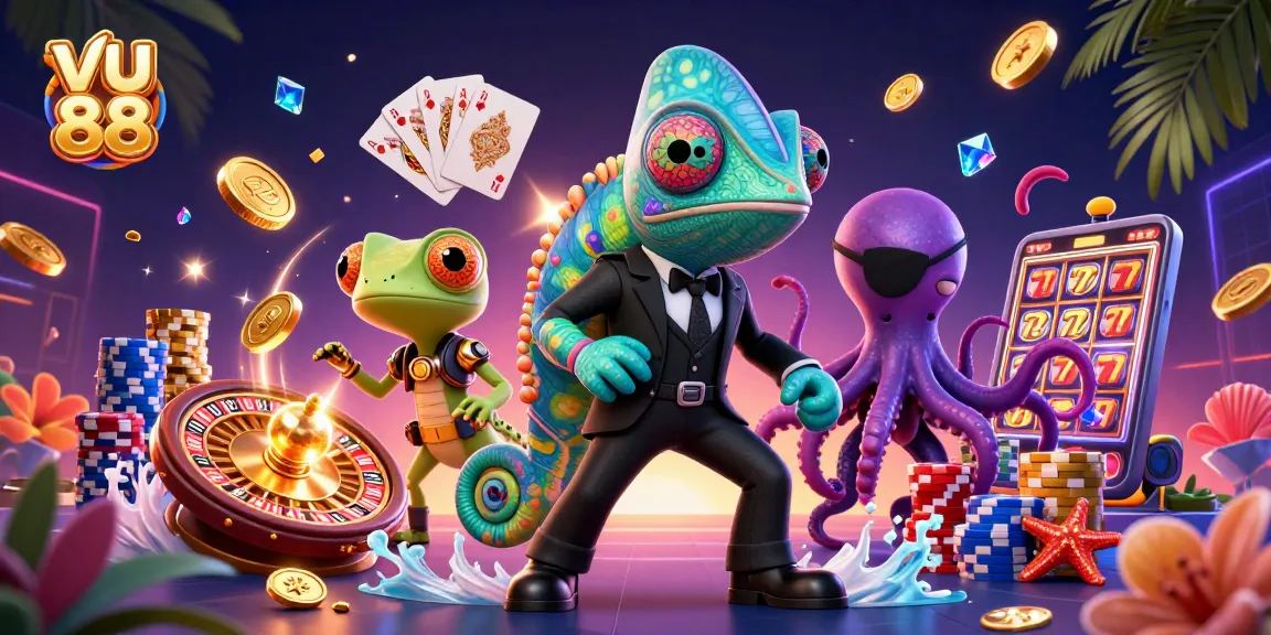 Engage with the thrilling world of vu 88 as a secret agent navigates a vibrant casino filled with exciting gameplay elements.