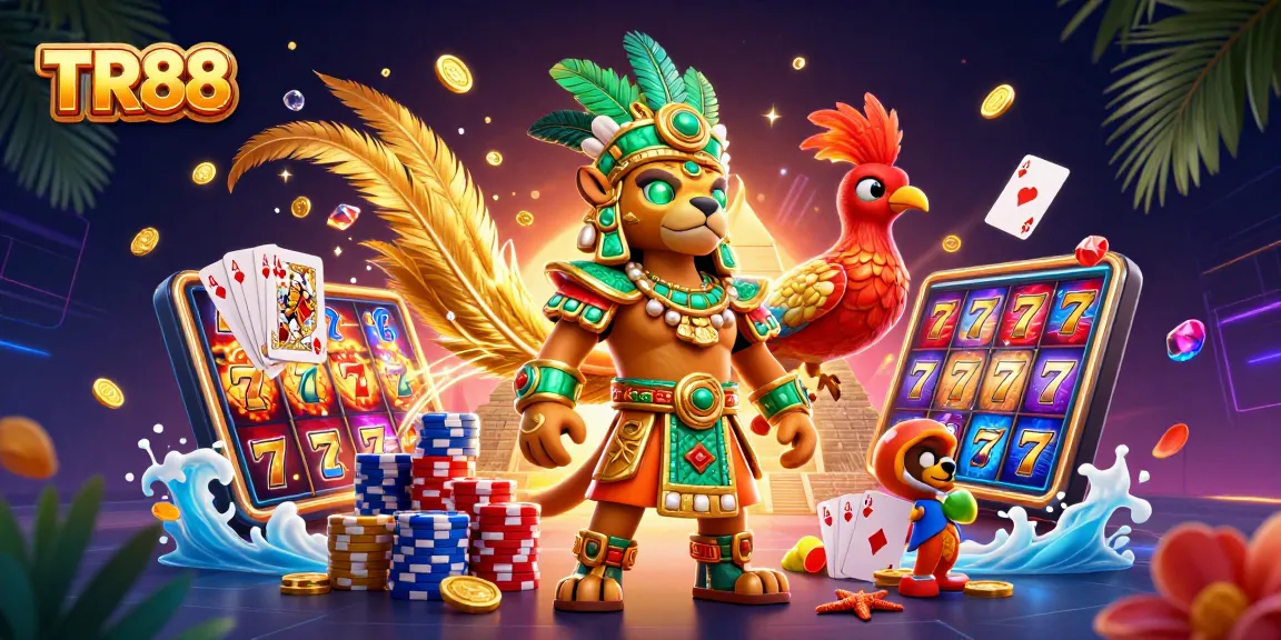 Spin the TR88 slot reels with vibrant graphics and casino symbols while experiencing a thrilling win!