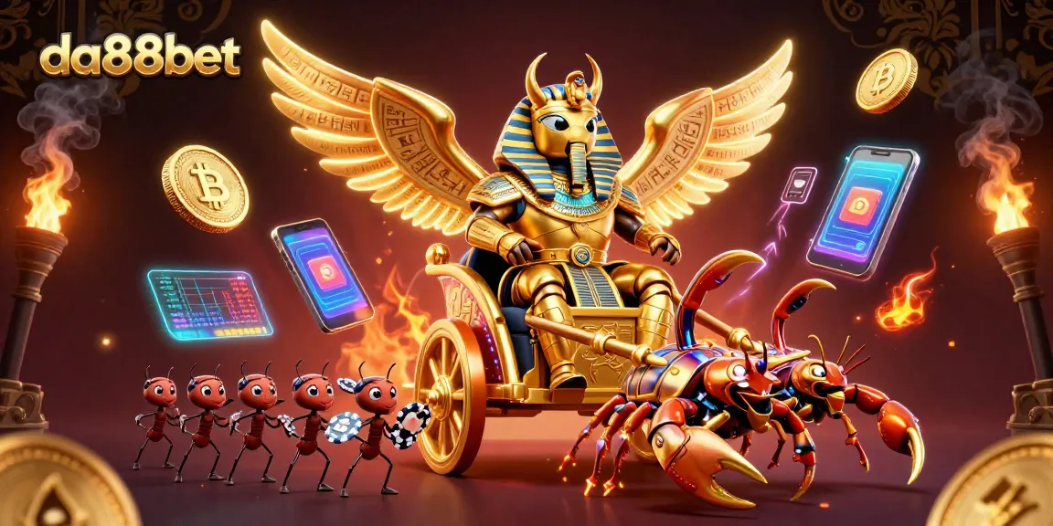 Engage with da88bet's thrilling slots and casino games featuring vibrant characters and 3D cryptocurrency elements.