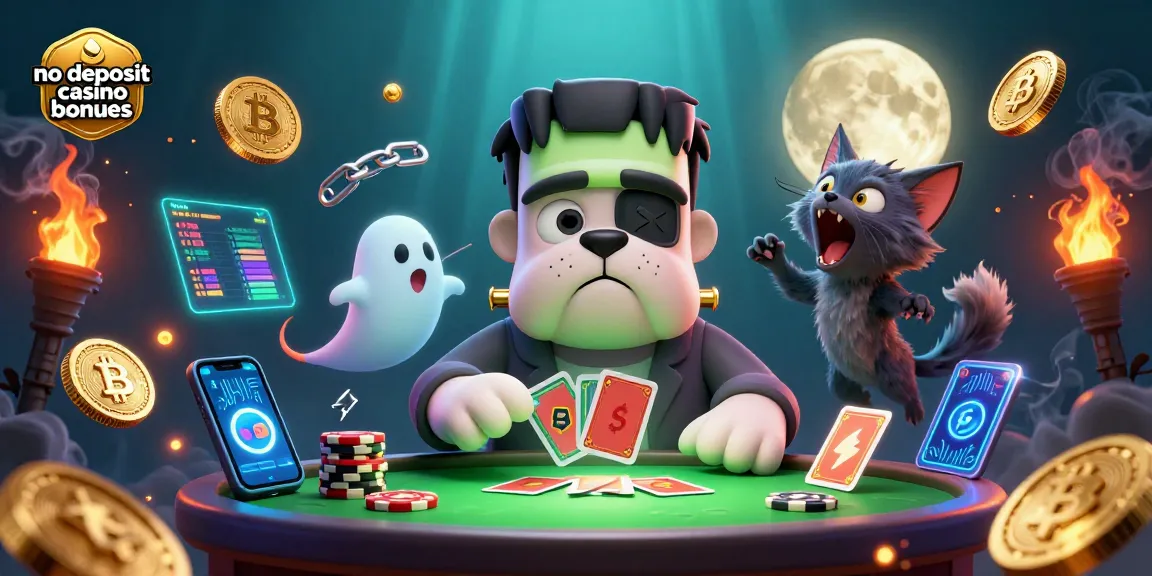 No deposit casino bonuses bring excitement with a Frankenstein bulldog dealer and spooky atmosphere.