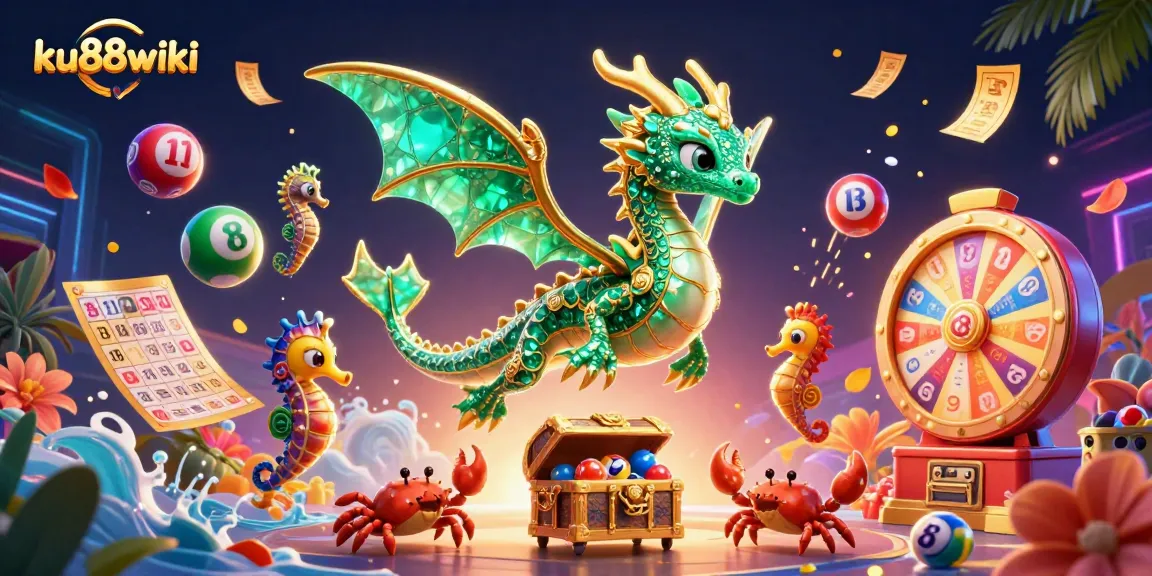 Experience thrilling wins at ku88wiki with vibrant lottery balls and a magical sea dragon.