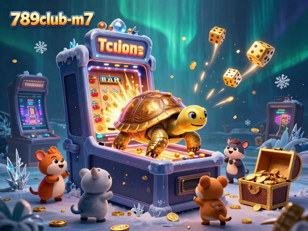 Experience the excitement of 789club-m7 with a vibrant casino adventure illustration featuring a giant tortoise and classic gaming elements.