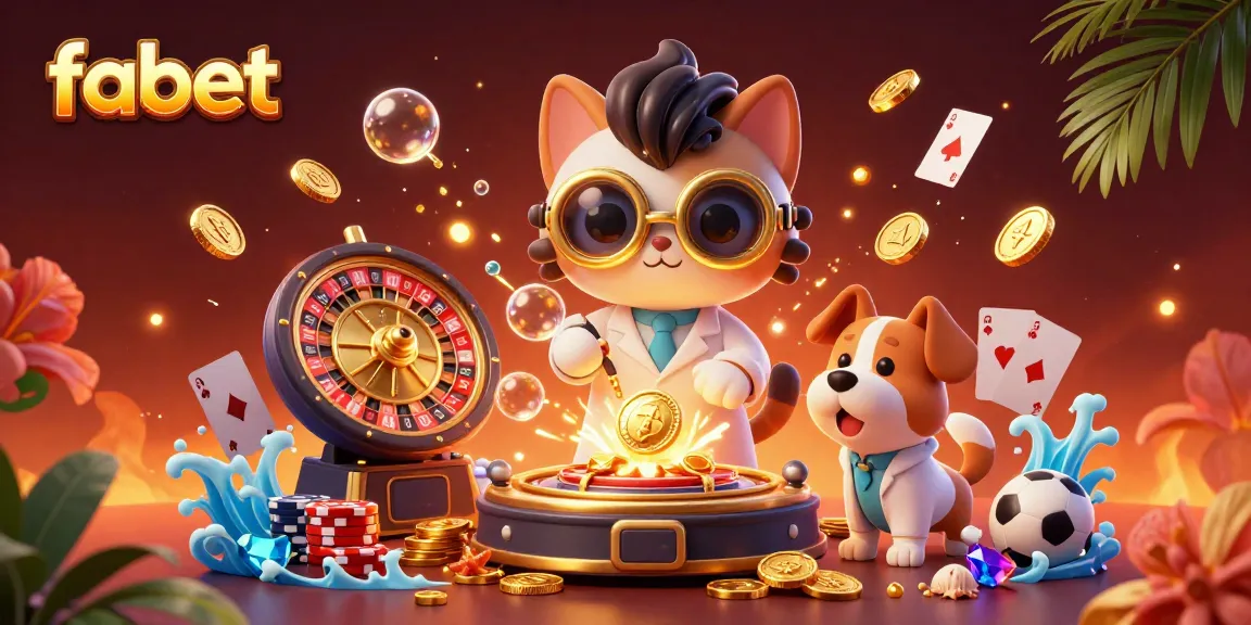 Experience fabet's thrilling bets with a vibrant illustration of lively gambling elements.