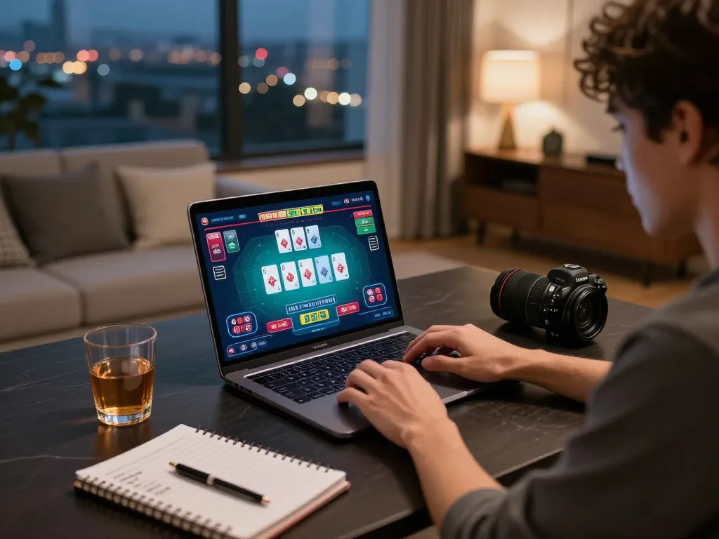 Experience online poker action on https://98win8.co.com/ with players enjoying a cozy home gaming setup.
