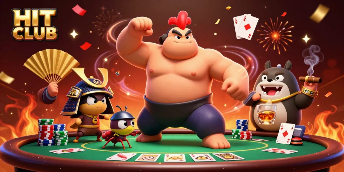 Engage in thrilling gameplay at HIT CLUB with dynamic poker action and colorful characters