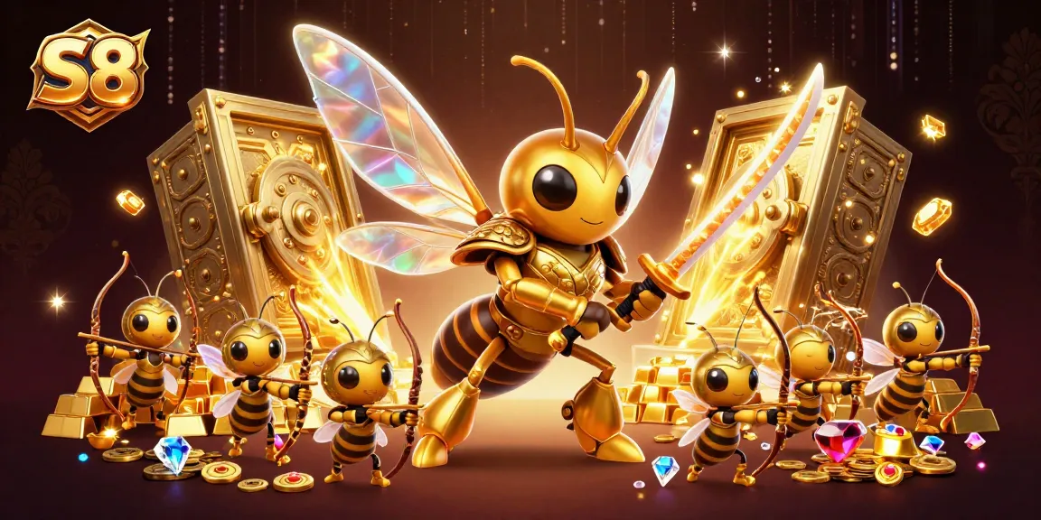Engage with S8's vibrant casino world filled with treasures, 3D characters, and dynamic gaming action.