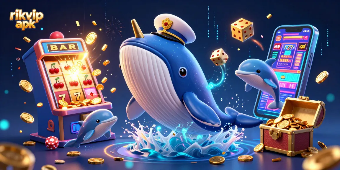 Join the excitement of the rikvip apk with lively 3D characters engaging in a vibrant casino scene.