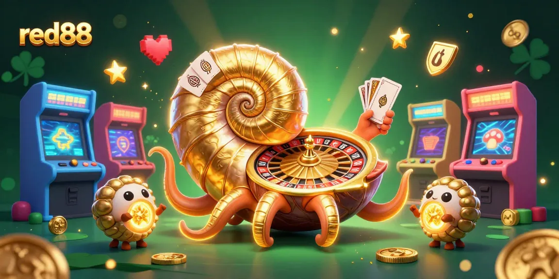 Experience vibrant gameplay with red88 and the ancient nautilus in this energized casino scene.