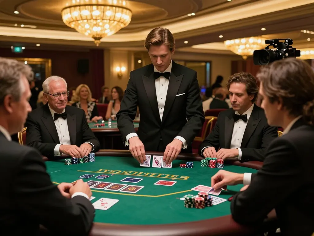 Players strategizing their bets at the vt888 blackjack table, enjoying an upscale casino experience.