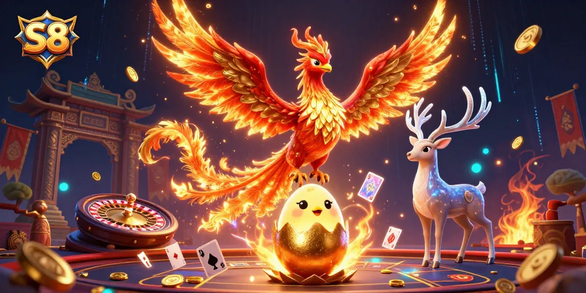 S8 delivers immersive live casino experiences with a 3D phoenix and golden elements in action