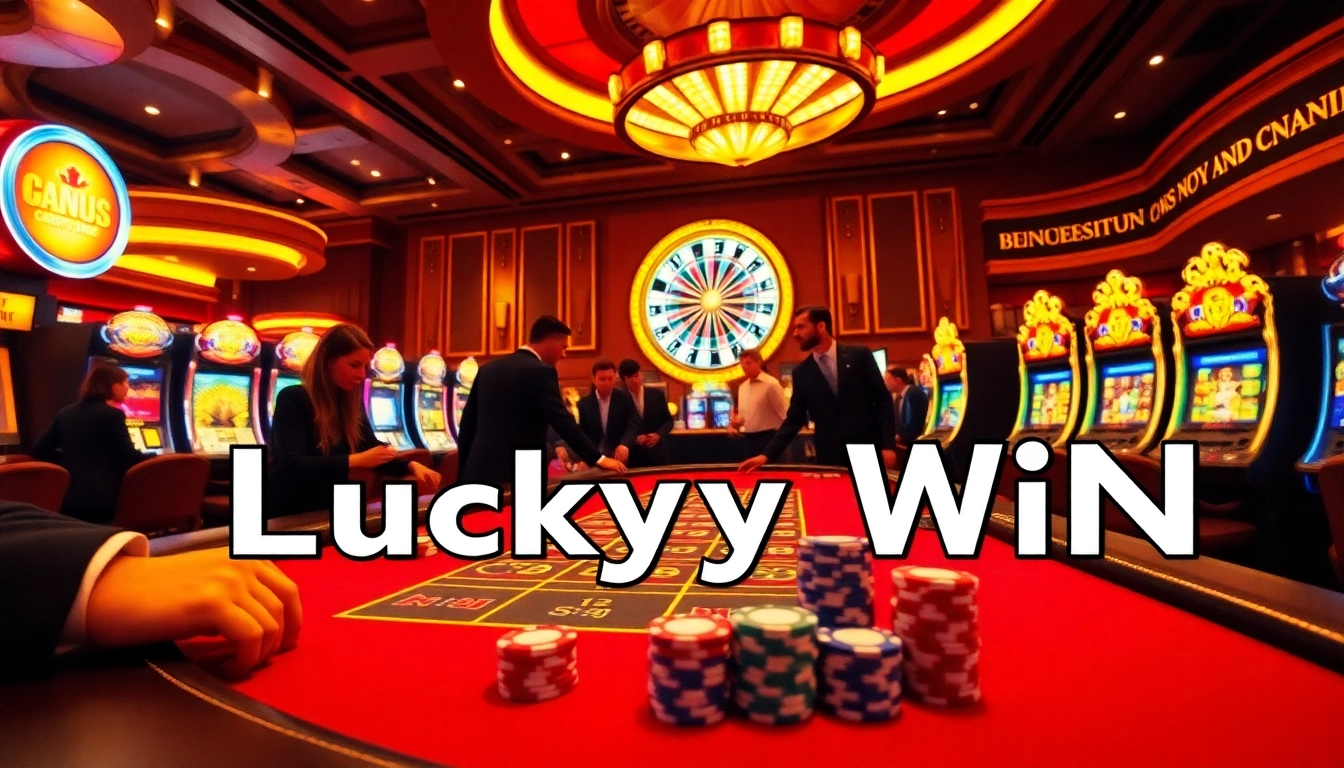 Visual representation of a luxurious casino scene, highlighting a lucky win atmosphere with poker chips and roulette.