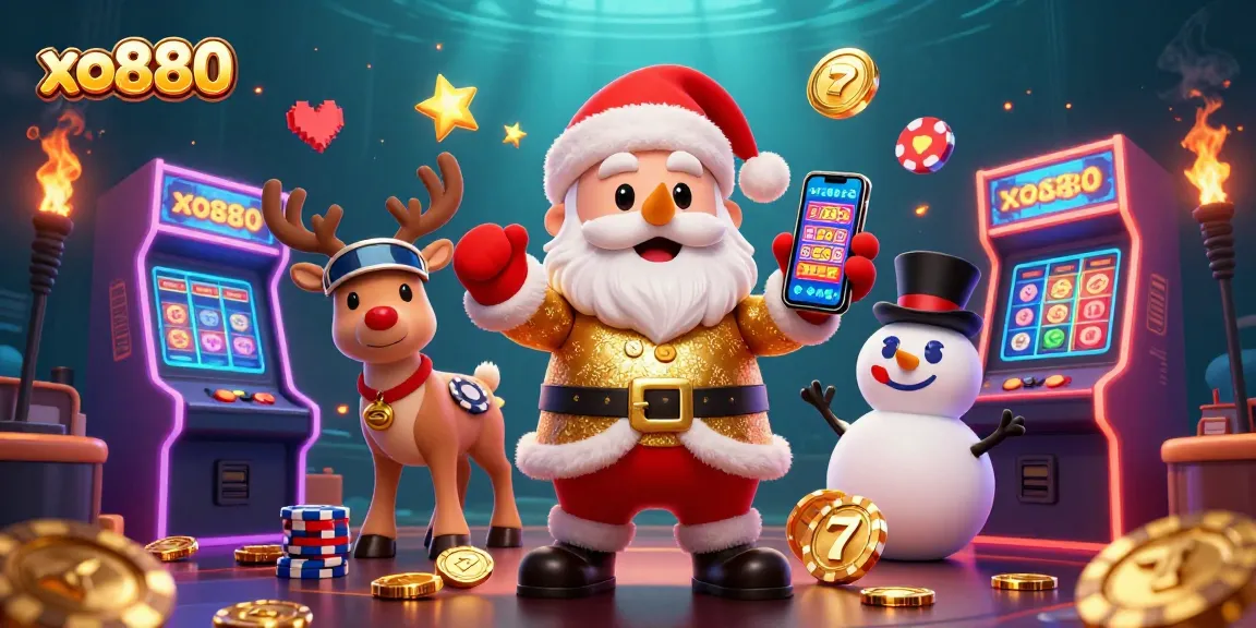 Engage in thrilling slots at xo880, featuring fun characters and colorful casino elements.