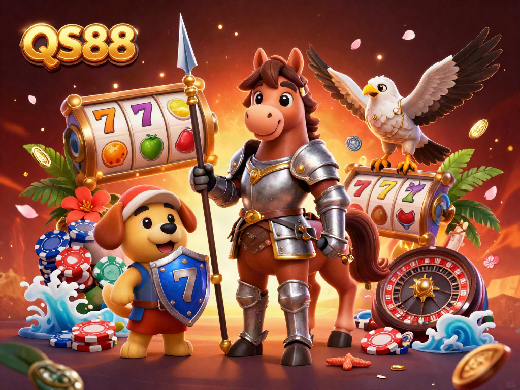 Experience thrilling gameplay with QS88, featuring vibrant casino elements and dynamic characters.