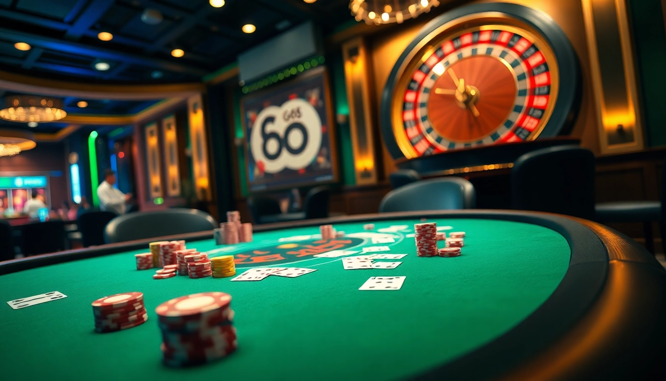 Experience the thrill of go 88 at a luxurious poker table with vibrant chips and cards.